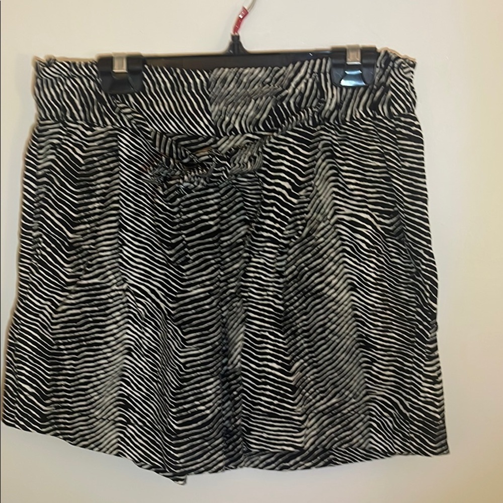 Black and White Striped Shorts